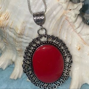 Italian Coral vintage handcrafted pendant